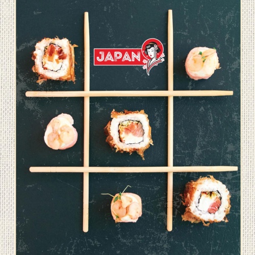 Schild Japan Sushi Fisch Stäbchen Essen Spezialität 12x18 20x30 30x40 Blech/Holz