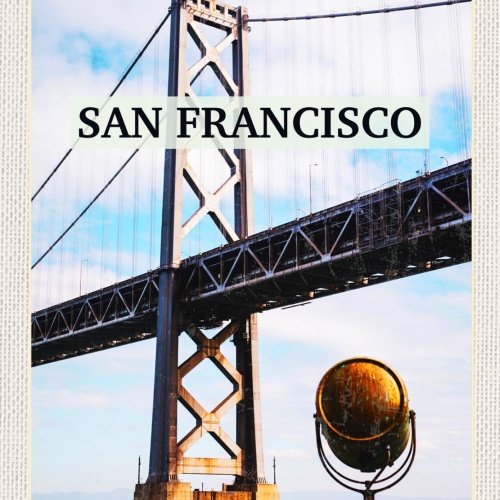 Schild San Francisco Golden Gate Bridge Brücke USA 12x18 20x30 30x40 Blech/Holz