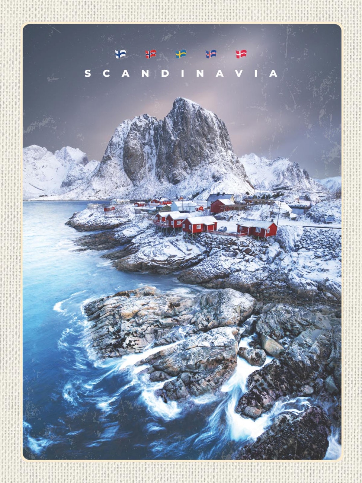 Schild Scandinavia Skandinavien Hamnøy Lofoten NOR 12x18 20x30 30x40 Blech/Holz