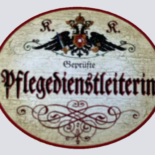 KuK Nostalgie Holzschild Geprüfte Pflegedienstleisterin Pflegerin Schild