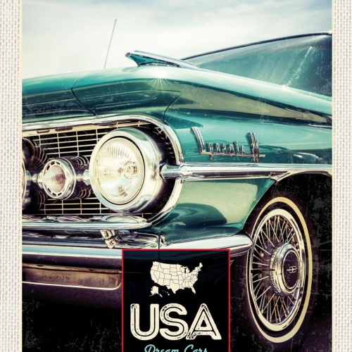 Schild USA Dream Cars Auto Chevrolet Impala Amerika 12x18 20x30 30x40 Blech/Holz