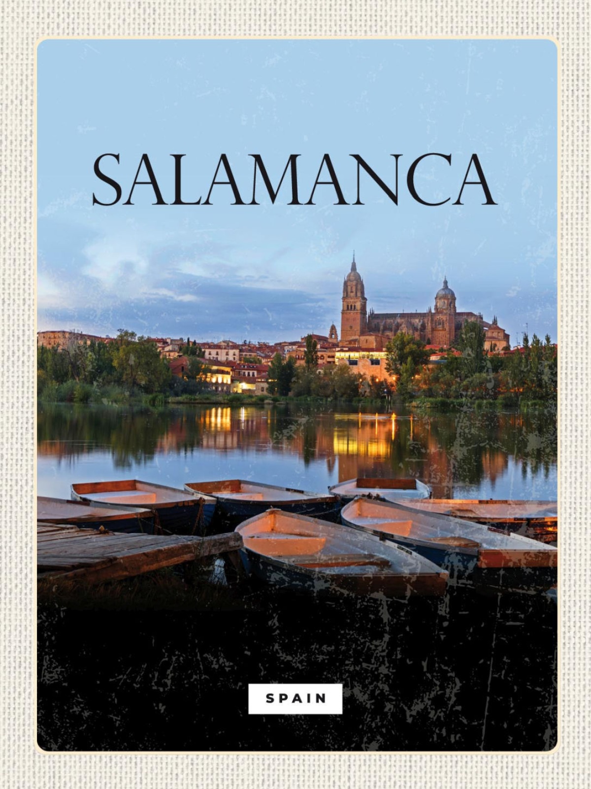 Schild Salamanca Spain Spanien Hafen Boot Stadt 12x18 20x30 30x40 Blech/Holz