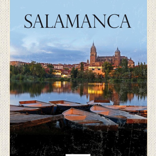 Schild Salamanca Spain Spanien Hafen Boot Stadt 12x18 20x30 30x40 Blech/Holz