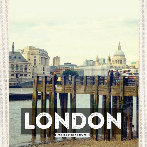 Schild London England UK Großbritannien Themse 12x18 20x30 30x40 Blech/Holz