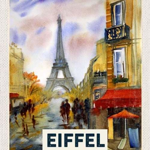 Schild Eiffel Tower Turm France Paris Frankreich 12x18 20x0 30x40 Blech od. Holz