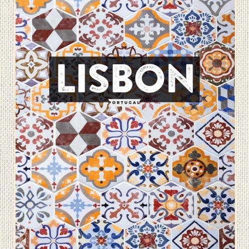 Schild Lisbon Lissabon Portugal Keramik Fliesen 12x18 20x30 30x40 Blech/Holz
