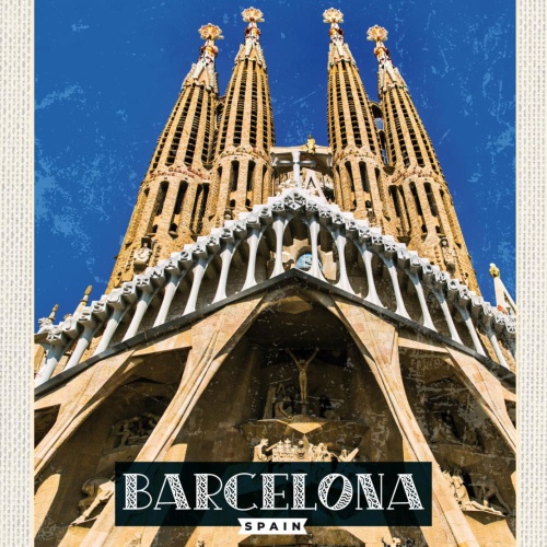 Schild Barcelona Spain Spanien Sagrada Família 12x18 20x30 30x40 Blech/Holz
