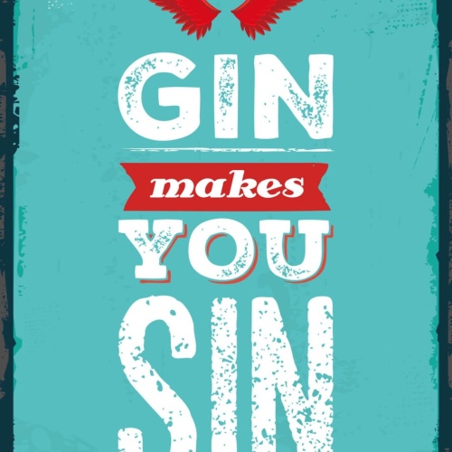 Schild Gin Makes You Sin Sünden Alkohol Bar Drink 12x18 20x30 30x40 Blech/Holz