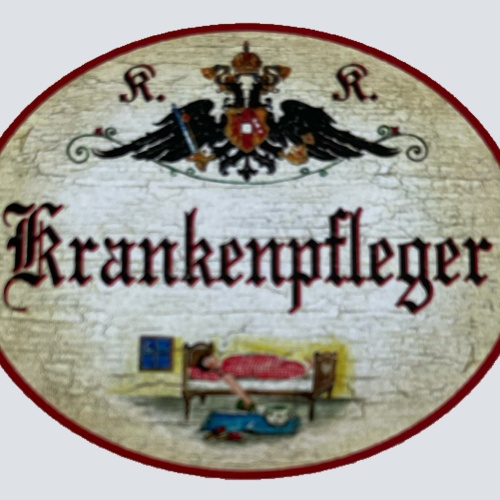 KuK Nostalgie Holzschild Krankenpfleger Pflege Patienten Krankenhaus Schild