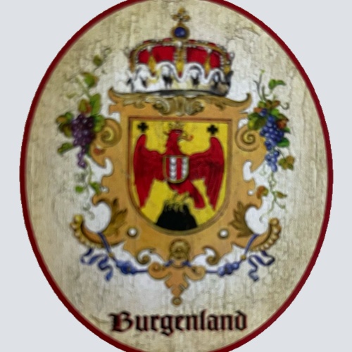 Nostalgie Holzschild Burgenland Wappen Bundesland Österreich Schild