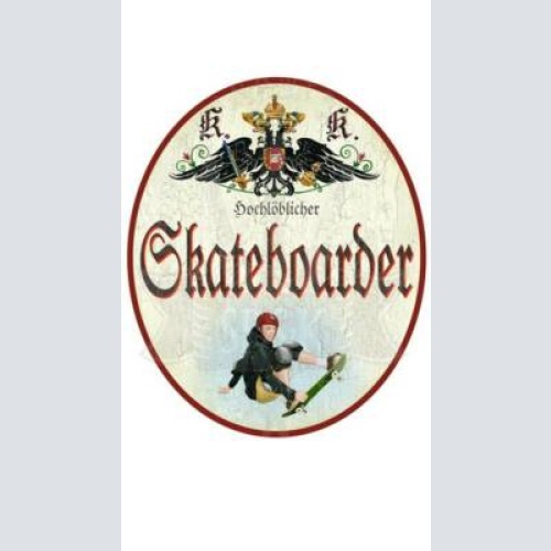 Kuk nostalgie holzschild "skateboarder"