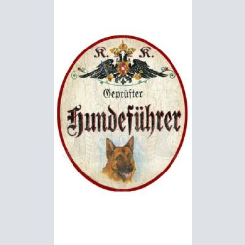 Kuk nostalgie holzschild "hundeführer"