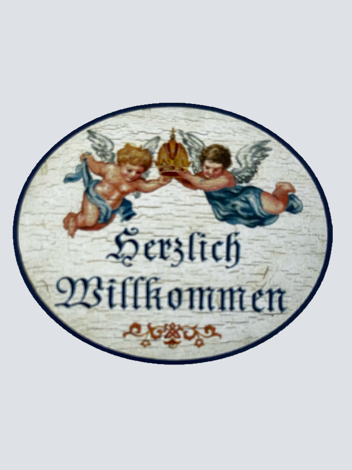 Nostalgie Holzschild Herzlich Willkommen Herein Wohnung Haus Engel Schild
