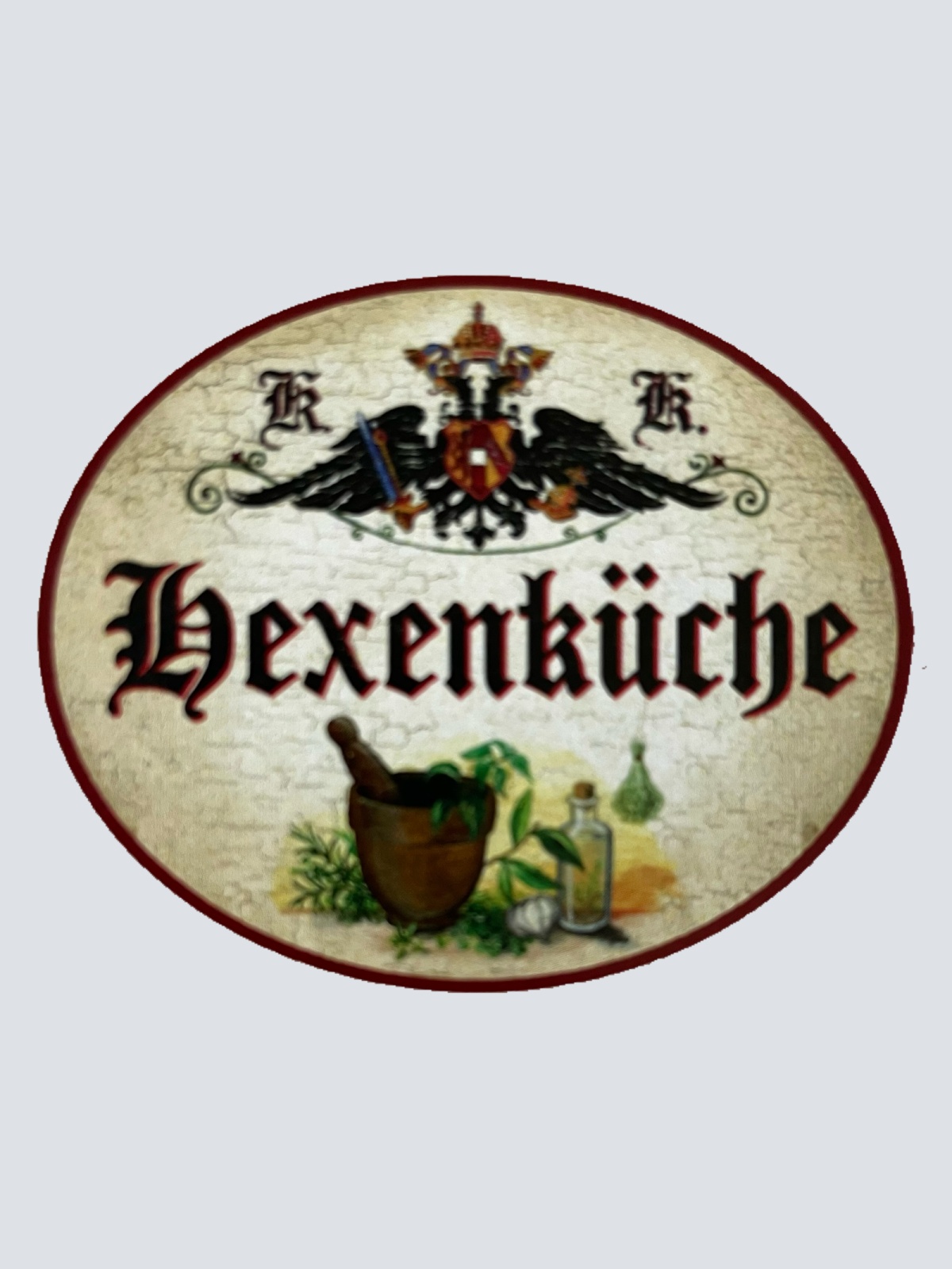 KuK Nostalgie Holzschild Hexenküche Hexe Küche Kräuter Frau Schild