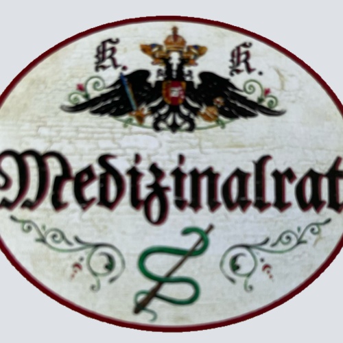 KuK Nostalgie Holzschild Medizinalrat Medizin Titel Ehrentitel Beamter Schild