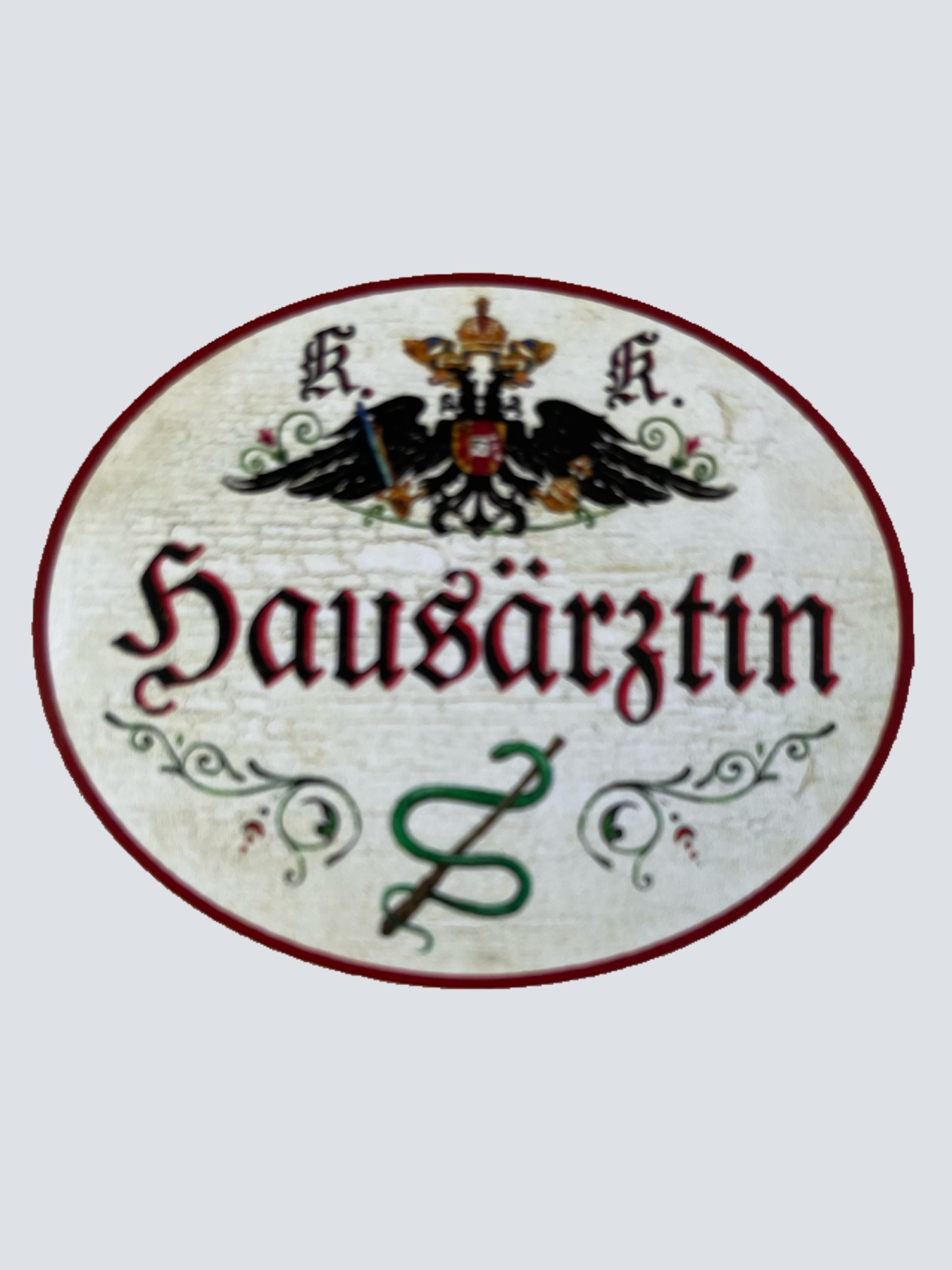 KuK Nostalgie Holzschild Hausärztin Frau Doktor Allgemeinmedizinerin Schild