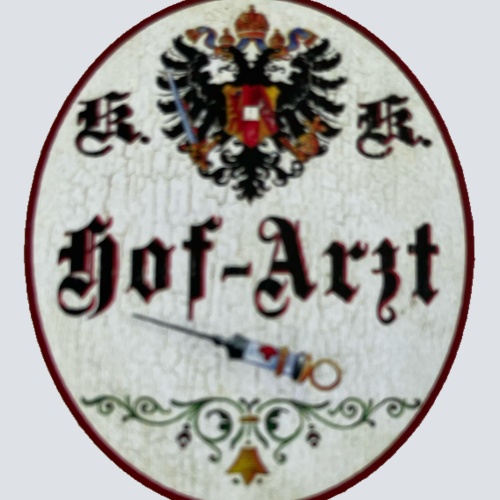 KuK Nostalgie Holzschild Hof-Arzt Doktor Arzt Hausarzt Allgemeinmediziner Schild