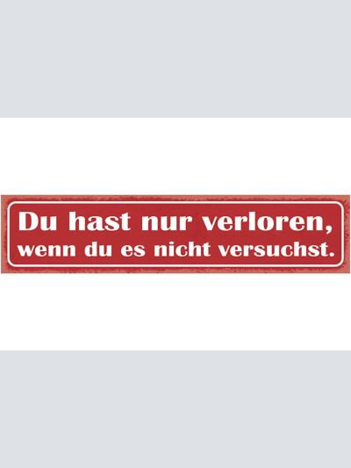 Schild du hast nur verloren wenn du es nicht versuchst 46 x 10 blech od. holz