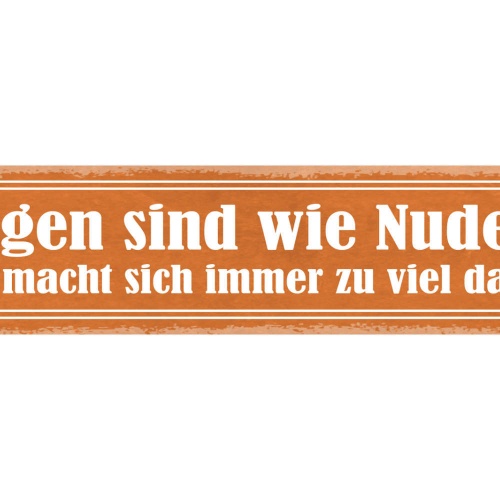 Schild Sorgen Sind Wie Nudeln Man Macht Sich Immer Zu Viel Davon Kochen 46 x 10