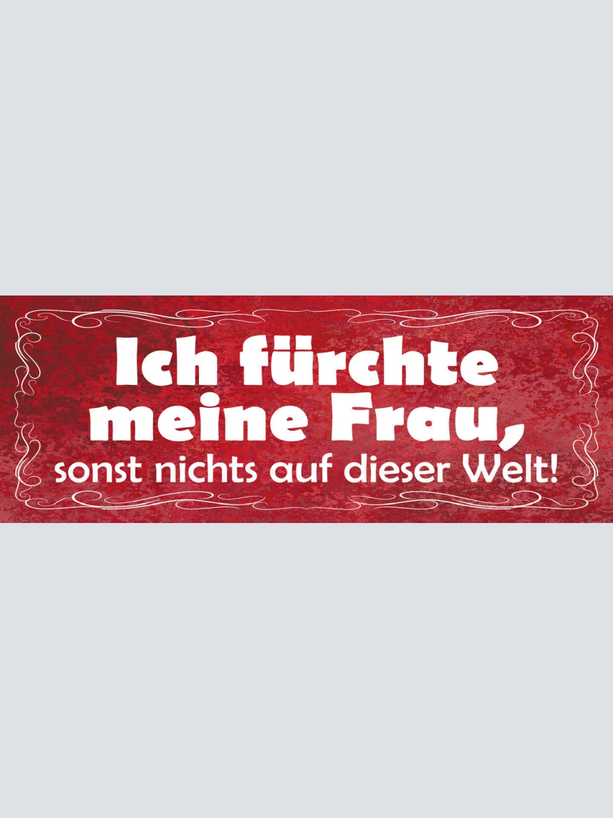 Schild Ich Fürchte Meine Frau Sonst Nichts Auf Der Welt 27x10 Blech od.Holz