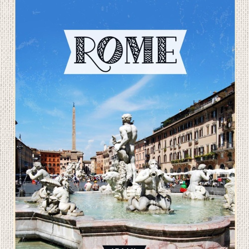 Schild Rome Italy Rom Italien Mohrenbrunnen 12x18 20x30 30x40 Blech od. Holz