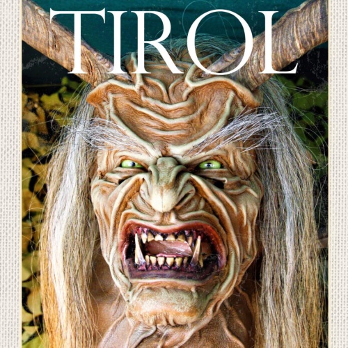 Schild Tirol Perchten Krampus Brauchtum Österreich 12x18 20x30 30x40 Blech/Holz