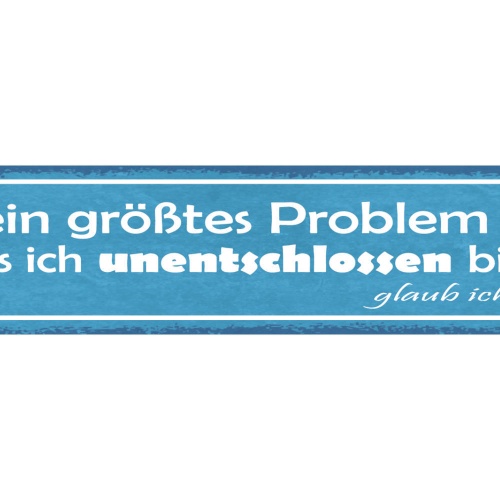 Schild Mein Größtes Problem Ist Das Ich Unentschlossen Bin Glaub Ich 46 x 10