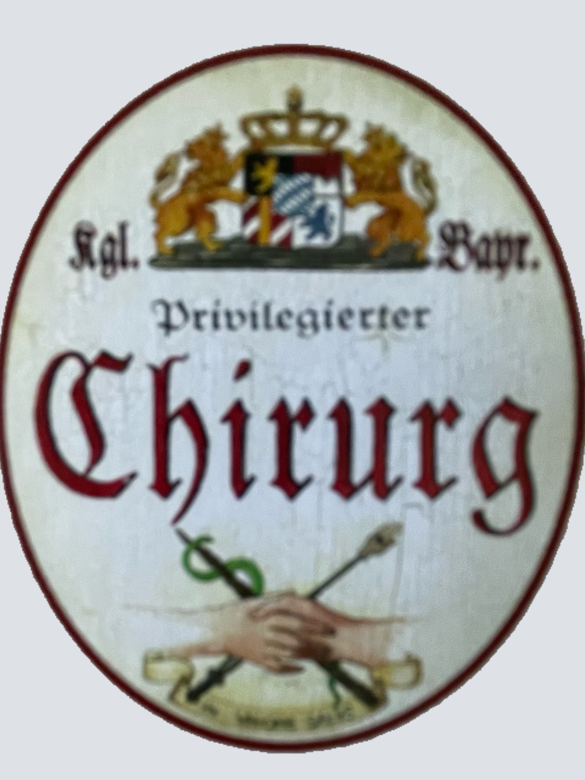 Nostalgie Holzschild Bayern Königlich Bayerischer Privilegierter Chirurg Schild