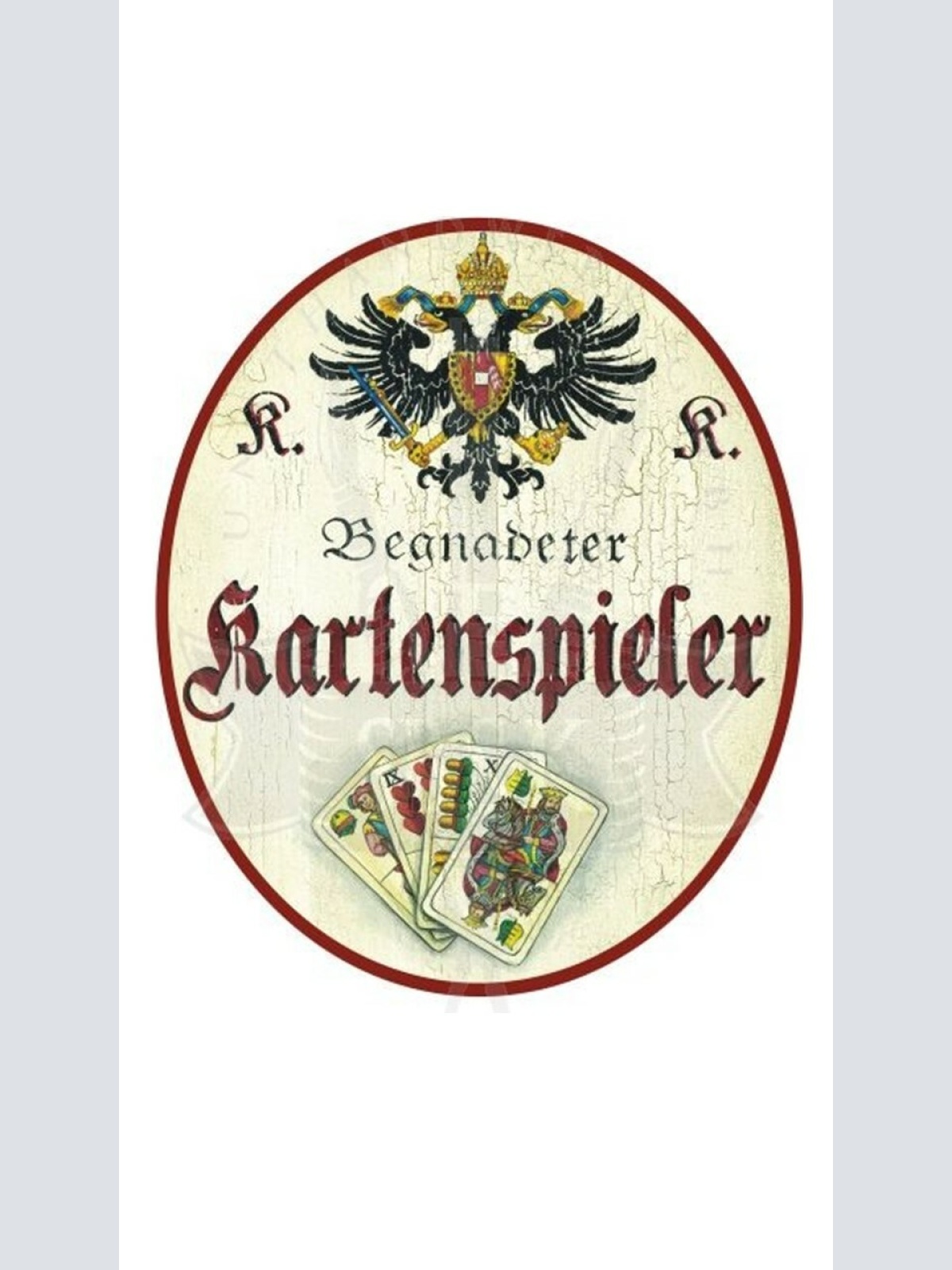 KuK Nostalgie Holzschild "Kartenspieler"