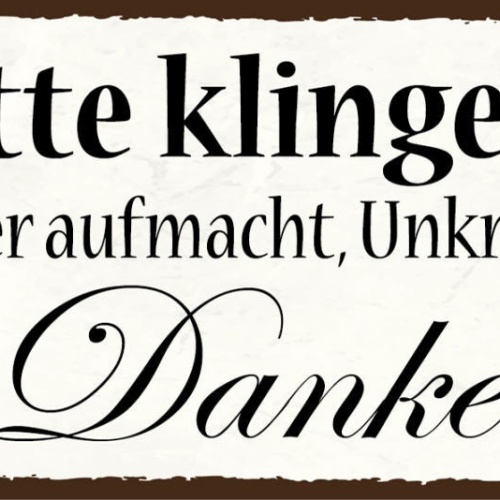 Schild Bitte Klingeln Wenn Keiner Aufmacht Unkraut Zupfen Danke Garten 27x10