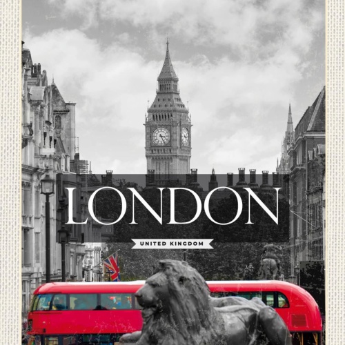 Schild London Big Ben England UK Großbritannien 12x18 20x30 30x40 Blech od. Holz