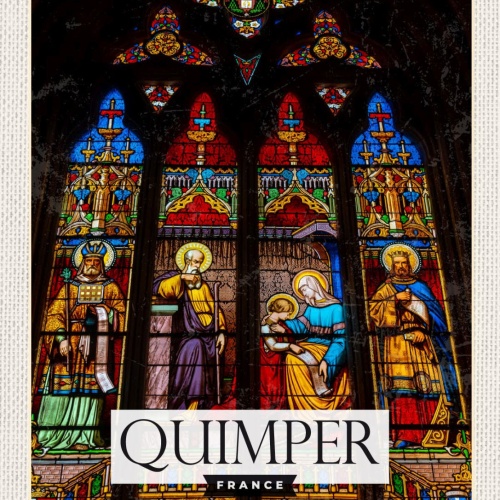 Schild Quimper France Frankreich St. Corentin 12x18 20x30 30x40 Blech/Holz