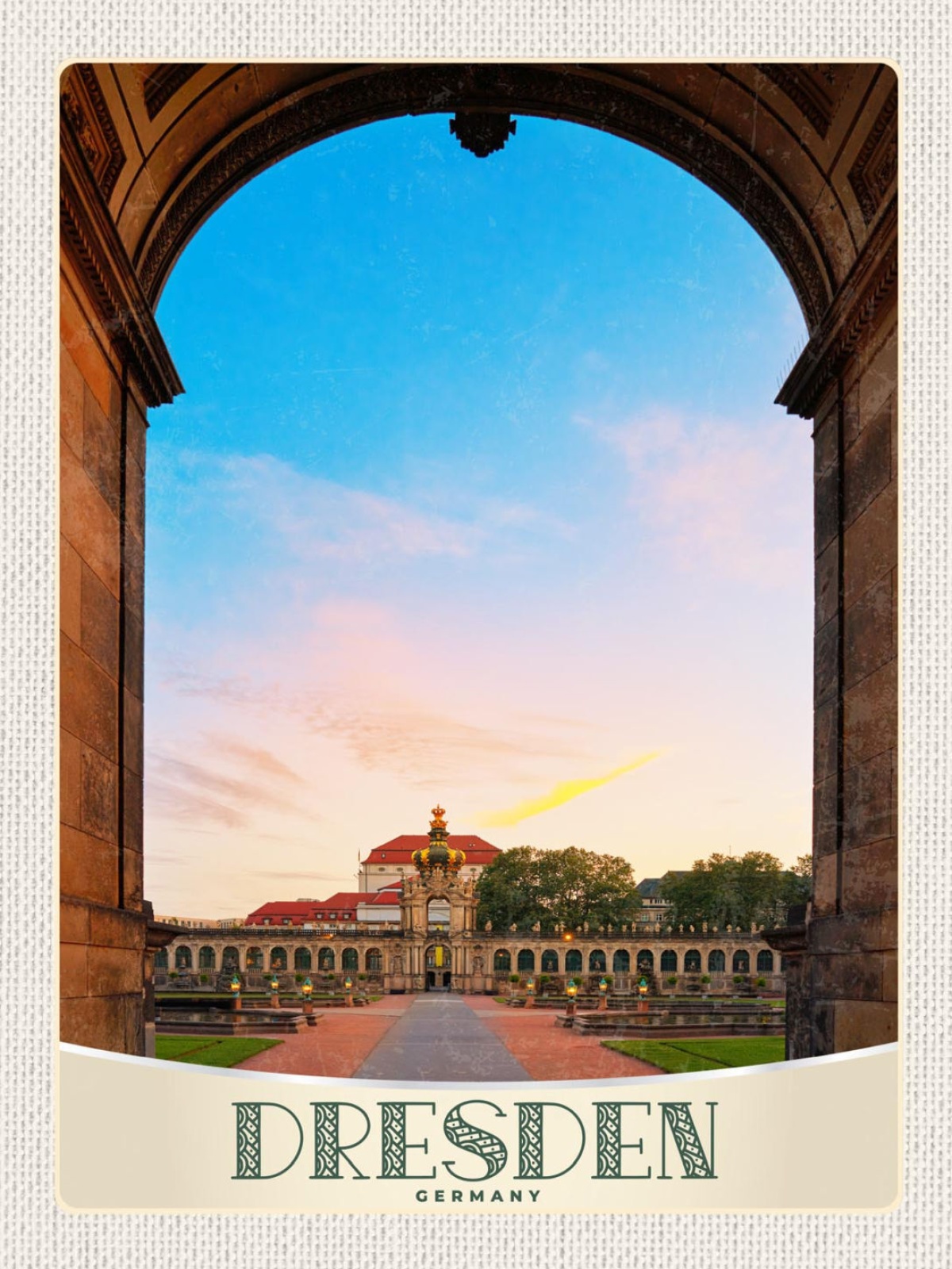 Schild Dresden Germany Zwinger Gebäude Deutschland 12x18 20x30 30x40 Blech/Holz