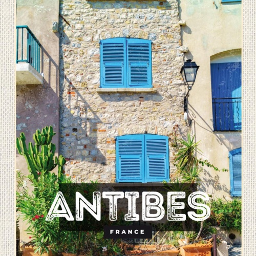 Schild Antibes France Frankreich Haus Stadt 12x18 20x30 30x40 Blech od. Holz