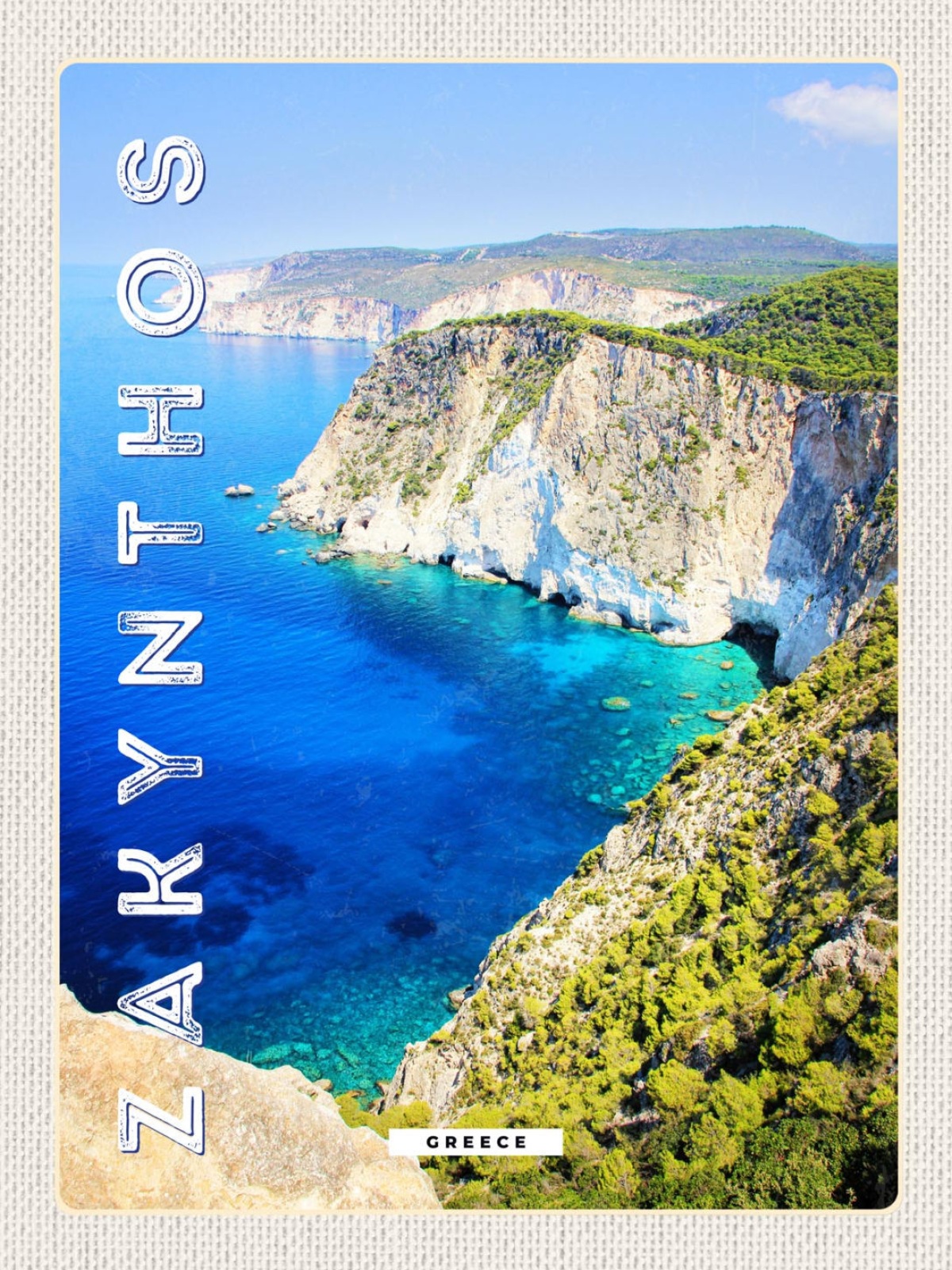 Schild Zakynthos Greece Griechenland Meer Bucht 12x18 20x30 30x40 Blech/Holz