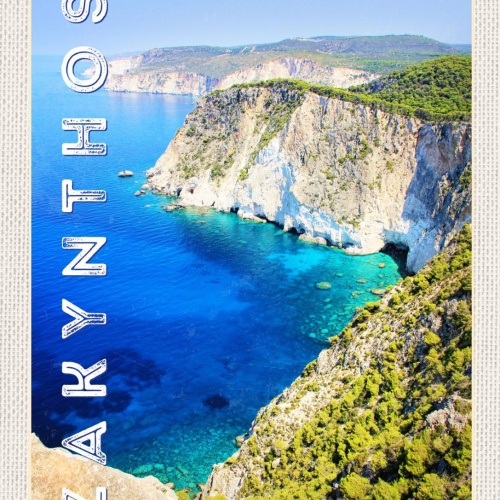 Schild Zakynthos Greece Griechenland Meer Bucht 12x18 20x30 30x40 Blech/Holz