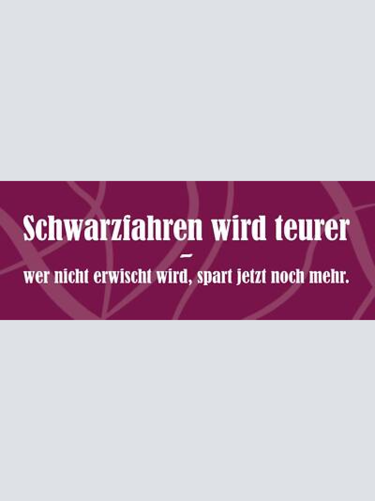 Schild schwarzfahren wird teurer wer nicht erwischt wird spart jetzt noch mehr