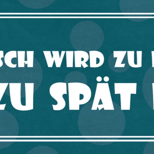 Schild Der Mensch Wird Zu Früh Alt & Zu Spät Klug 27 x 10 Blech od. Holz