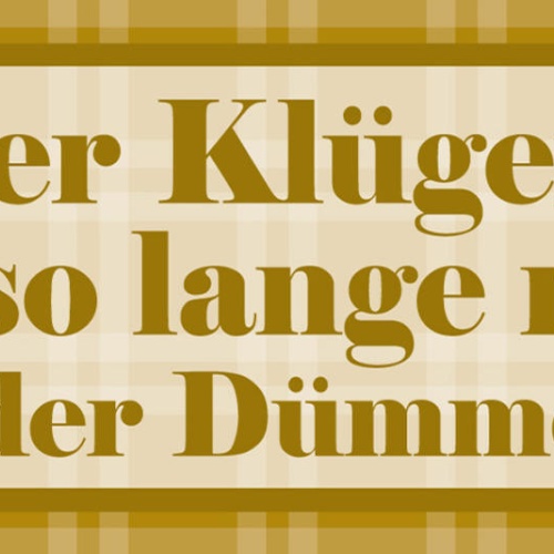 Schild Der Klügere Gibt So Lange Nach Bis Er Der Dümmere Ist 27 x 10