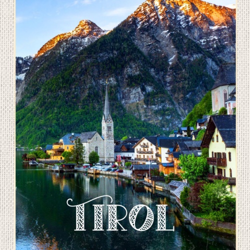 Schild "Tirol" Hallstatt Oberösterreich Österreich 12x18 20x30 30x40 Blech/Holz