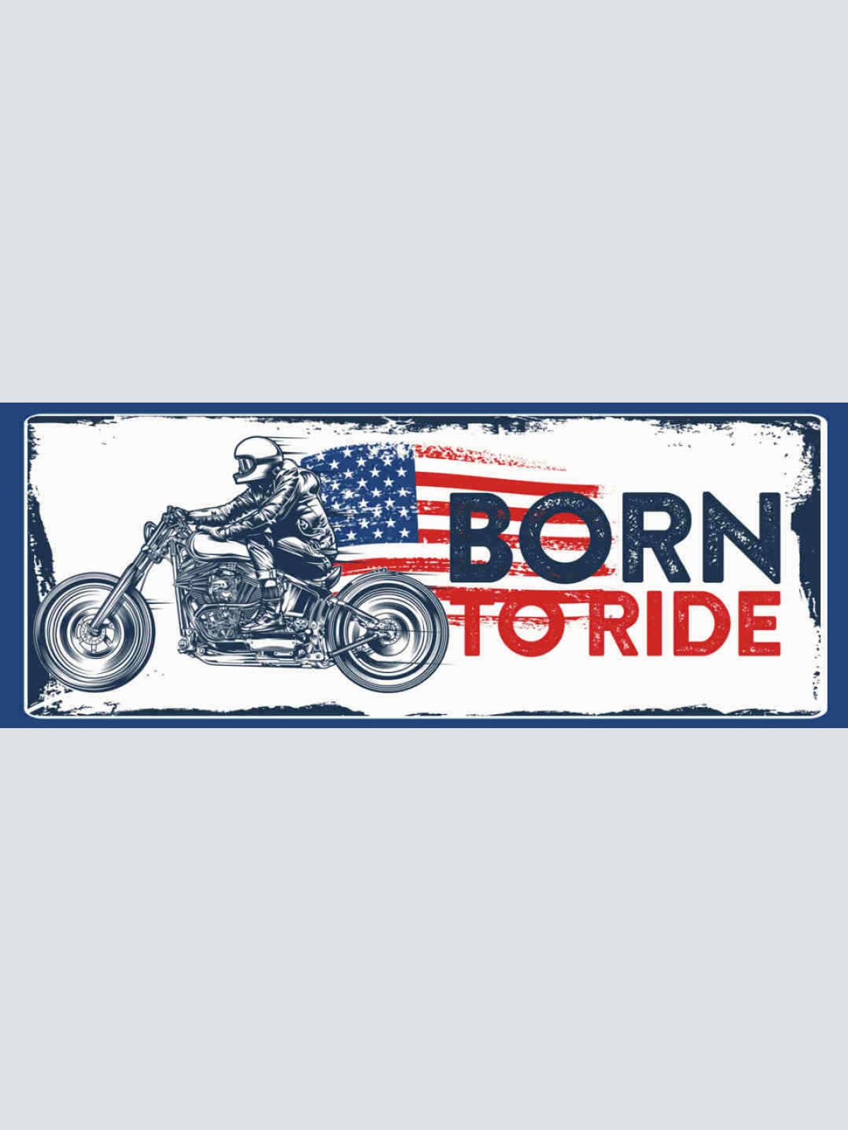 Schild Born To Ride Motorrad Fahrer Biker Bike USA Fahne 27x10 Blech od.Holz