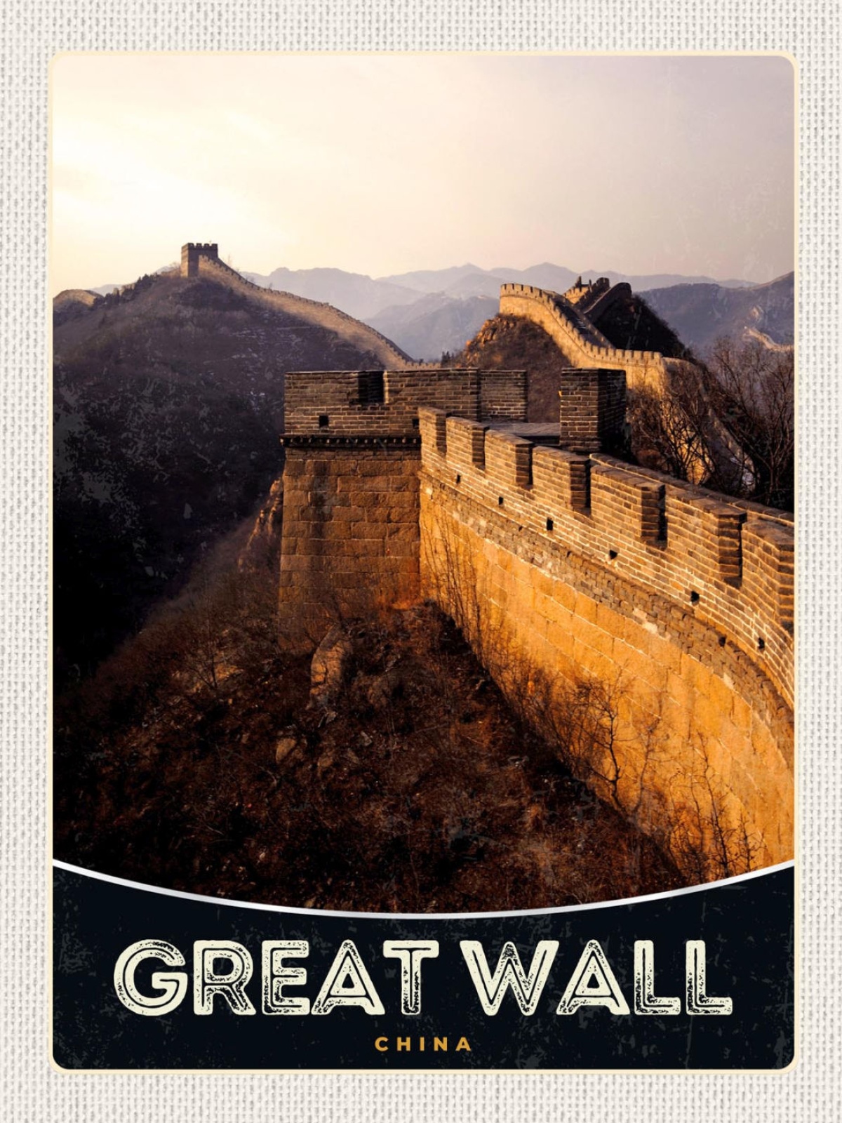 Schild Great Wall China Chinesische Mauer 12x18 20x30 30x40 Blech/Holz