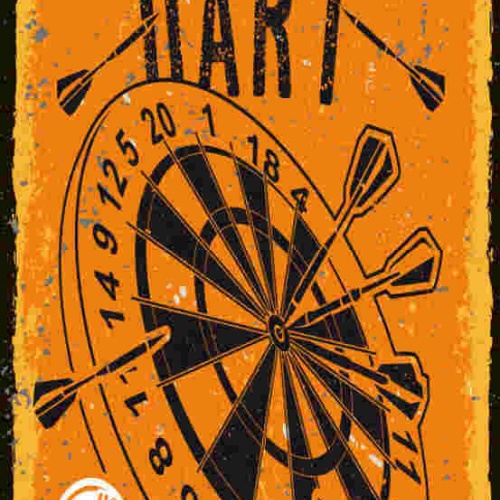 Schild Born To Play Dart Darts Darten Pfeil Spiel Scheibe 27x10 Blech od.Holz