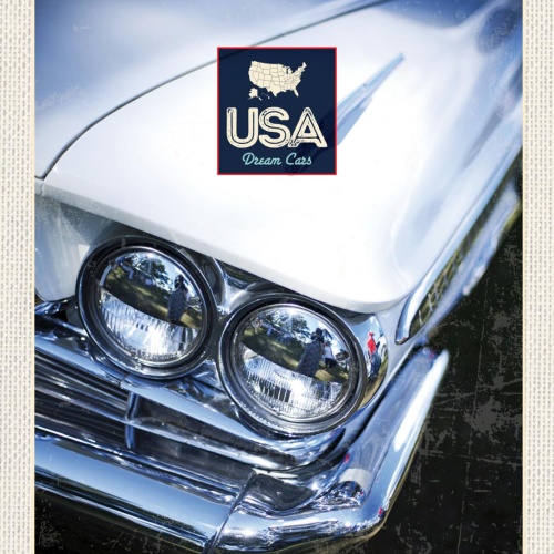 Schild USA Dream Cars Auto Cadillac Oldtimer Silber 12x18 20x30 30x40 Blech/Holz