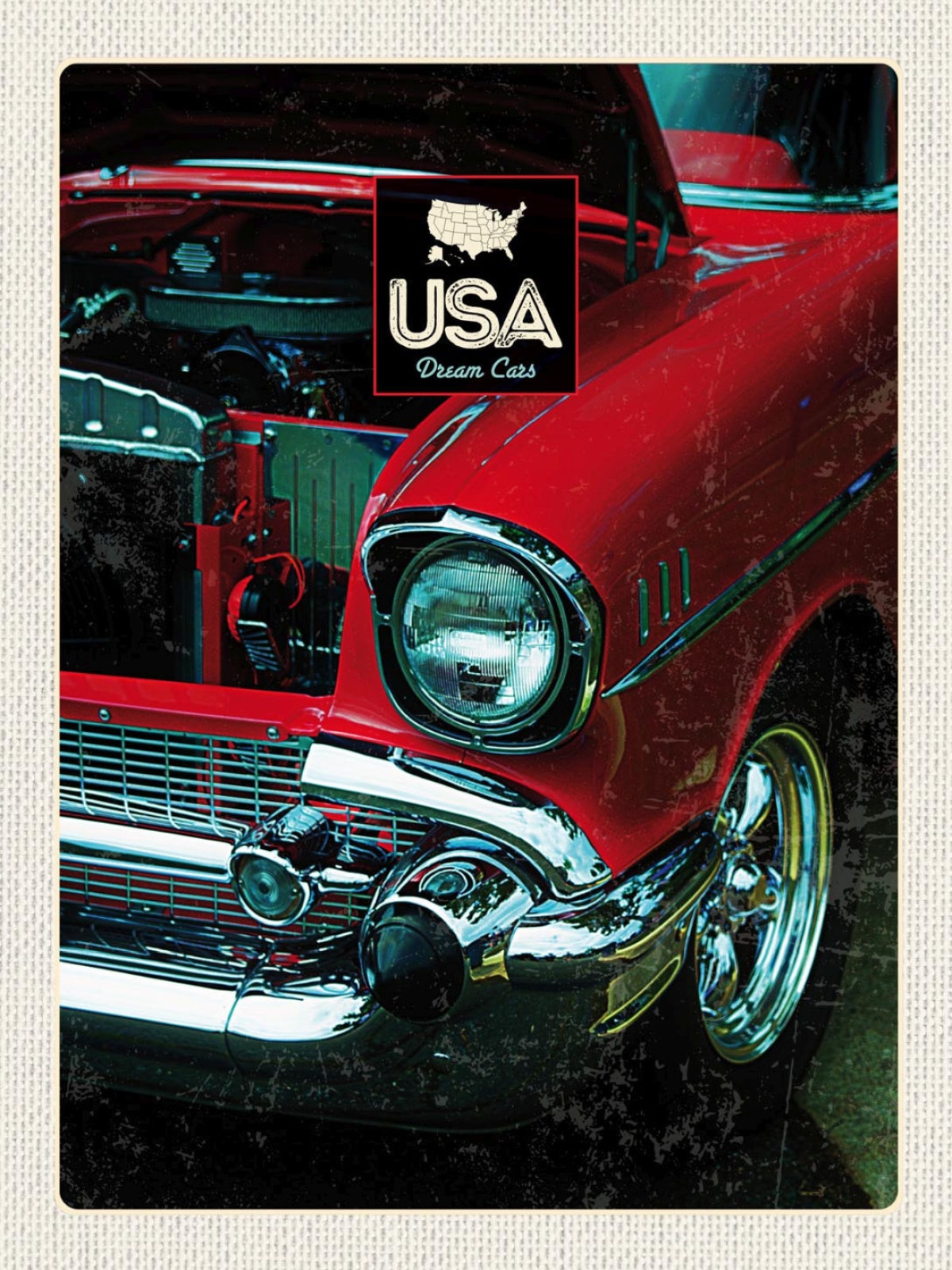 Schild USA Dream Cars Auto Chevrolet Bel Air 12x18 20x30 30x40 Blech/Holz