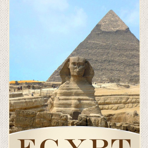 Schild Egypt Ägypten Sphinx Cheops Pyramide Afrika 12x18 20x30 30x40 Blech/Holz