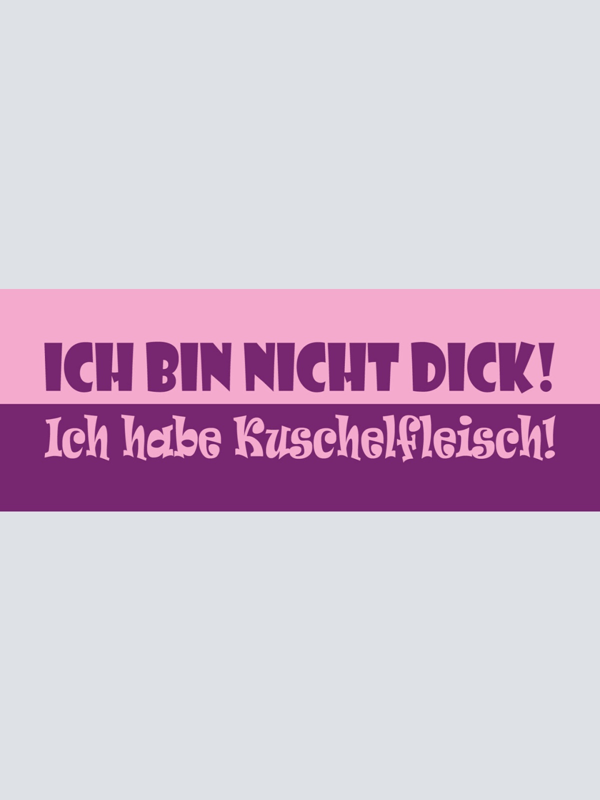 Schild Ich Bin Nicht Dick Ich Habe Kuschelfleisch 27 x 10 Blech od.Holz