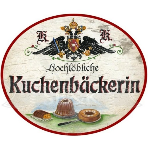 KuK Nostalgie Holzschild "Kuchenbäckerin Guglhupf"