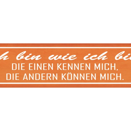Schild Bin Wie Ich Bin Kennen Bekannte Können Mich Egal 46 x 10 Blech od.Holz