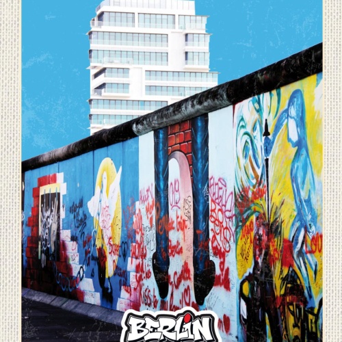 Schild Berlin Street Art Graffiti East Side Gallery 12x18 20x30 30x40 Blech/Holz